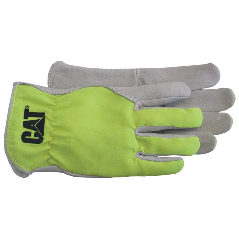 GLOVE GRAIN PIG PALM W/ FLR.GRN.BACK LRG