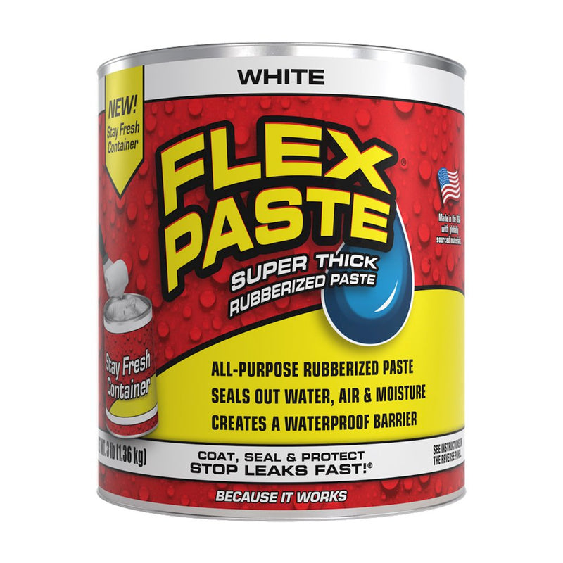 Fast Leak Sealant Flex Paste Rubber Epoxy 3 Pound Tub White PFSWHTR32