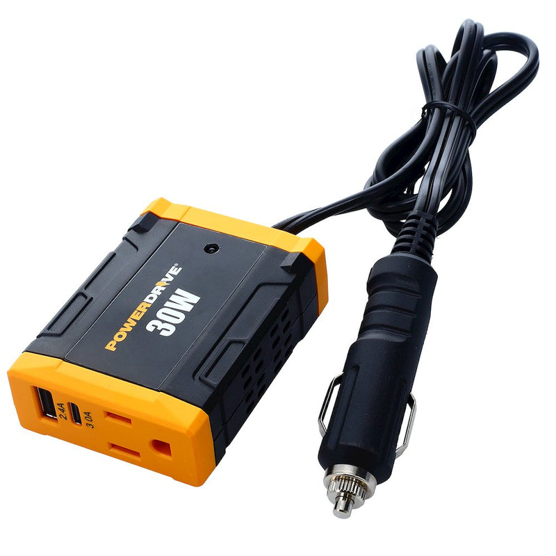 30 Watt Power Inverter Car Plug Adapter DC 12v to 110v DC Slim Converter PWD30