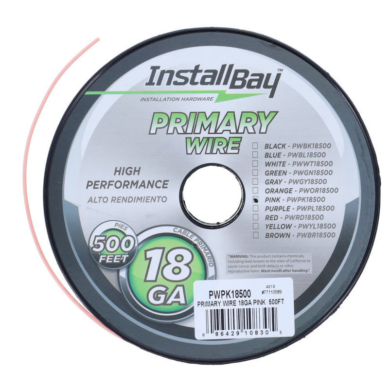 PRIMARY WIRE 18GAUGE PINK 500'