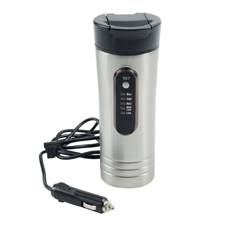 RoadPro RP0719 12-Volt 15oz Electric Coffee Mug Heated 12v Self-Heating Coffee Cup