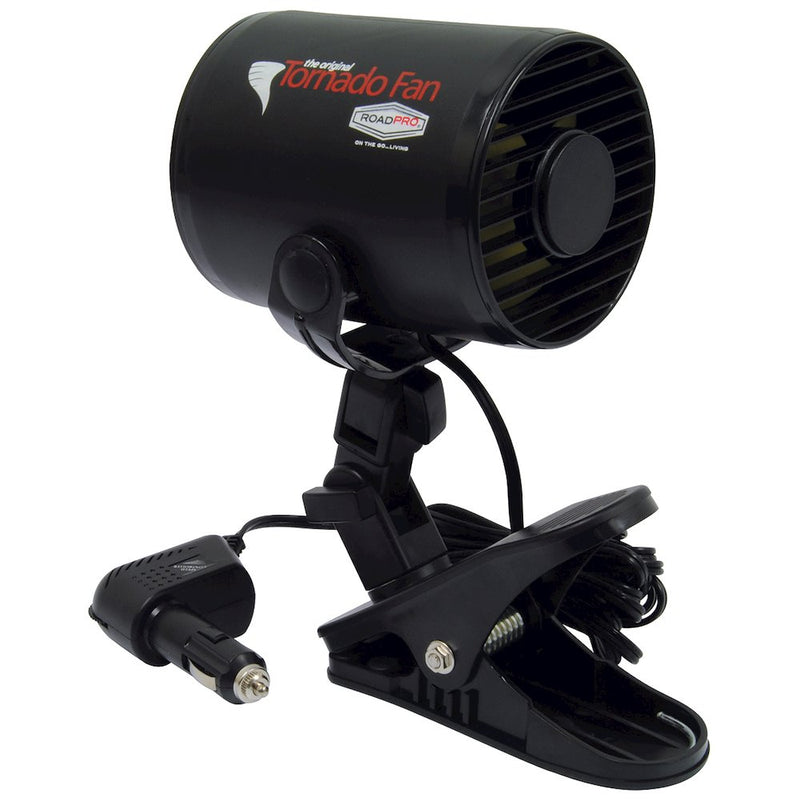 RoadPro RPSC-857 12-Volt Tornado Truck Fan with Mounting Clip Small 12v Cooling Fan