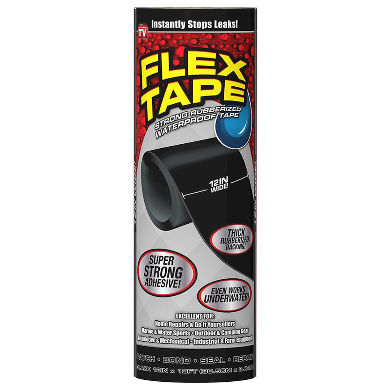 12In. x 10ft. Rubber Waterproof Tape Blk