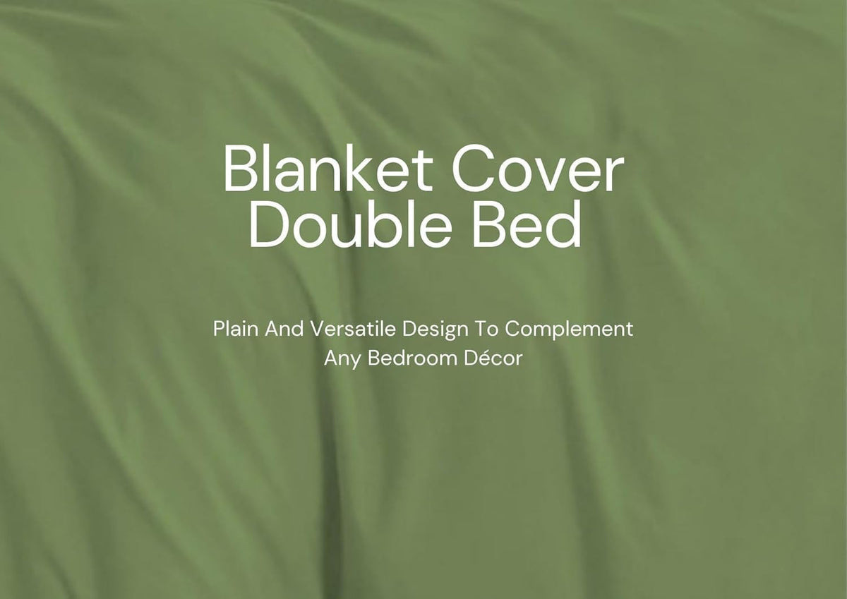 DECOMIZER Plain Solid Glace Cotton King Size Duvet Cover II Razai II Quilt Cover for Double Bed with Zipper Closure - Soild Green