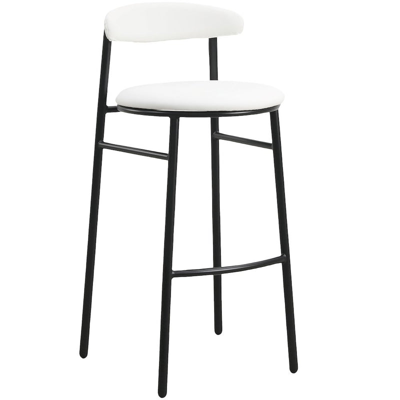 Lume Collection Modern Bar Stool in White