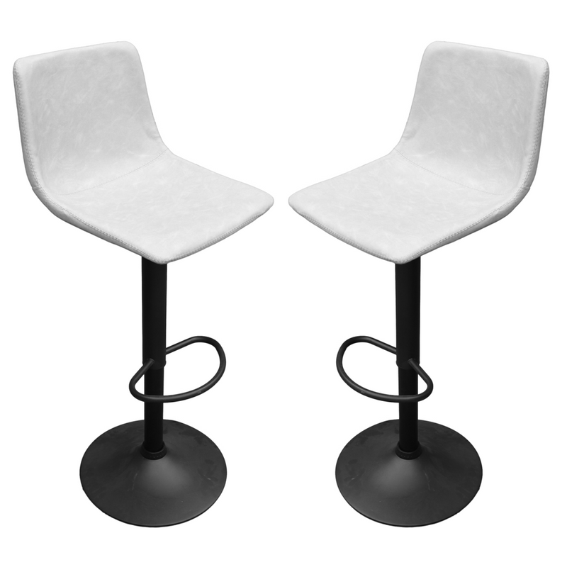 Tilbury Modern Adjustable Bar Stool With Footrest & 360-Degree Swivel Set of 2