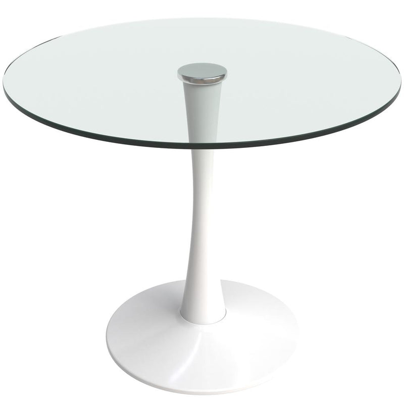 Bristol - Bistro Table White Base with Glass top