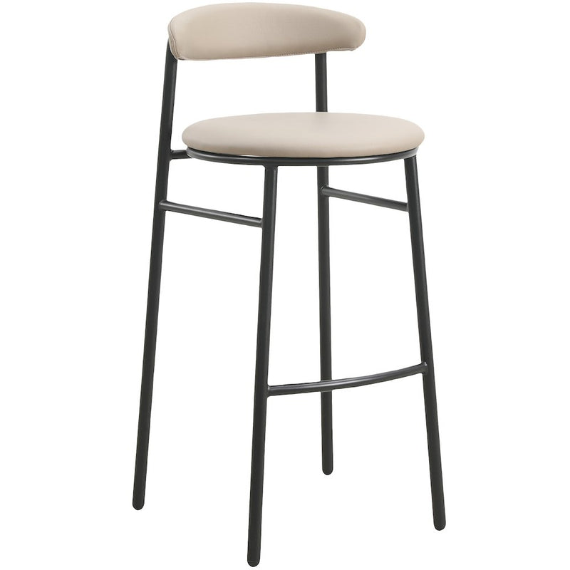 Lume Collection Modern Bar Stool in Dark Taupe