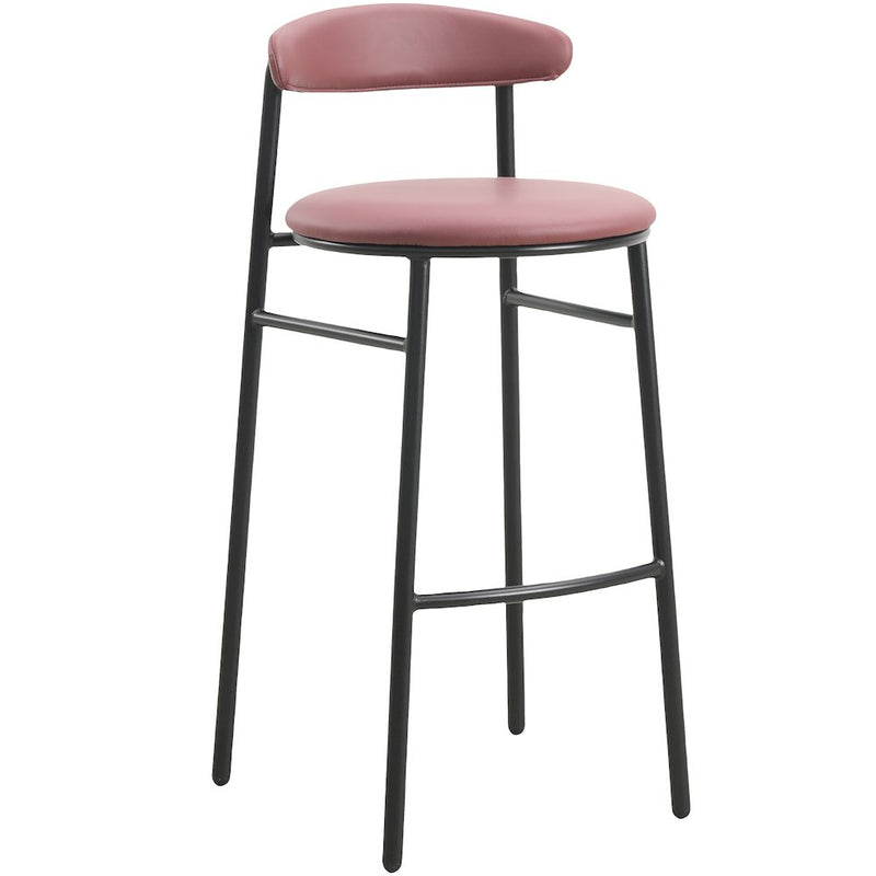 Lume Collection Modern Bar Stool in Burgundy