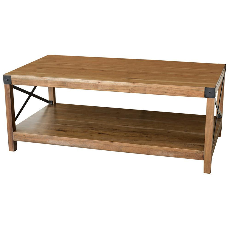 Acacia Wood Rustic Coffee Table