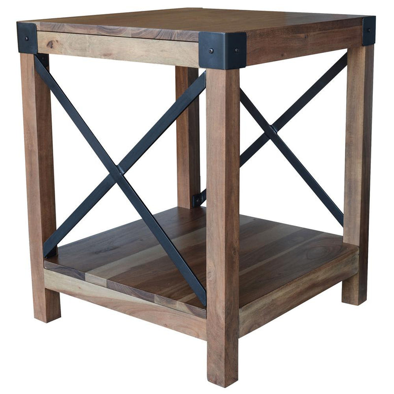 Acacia Wood Rustic Side Table