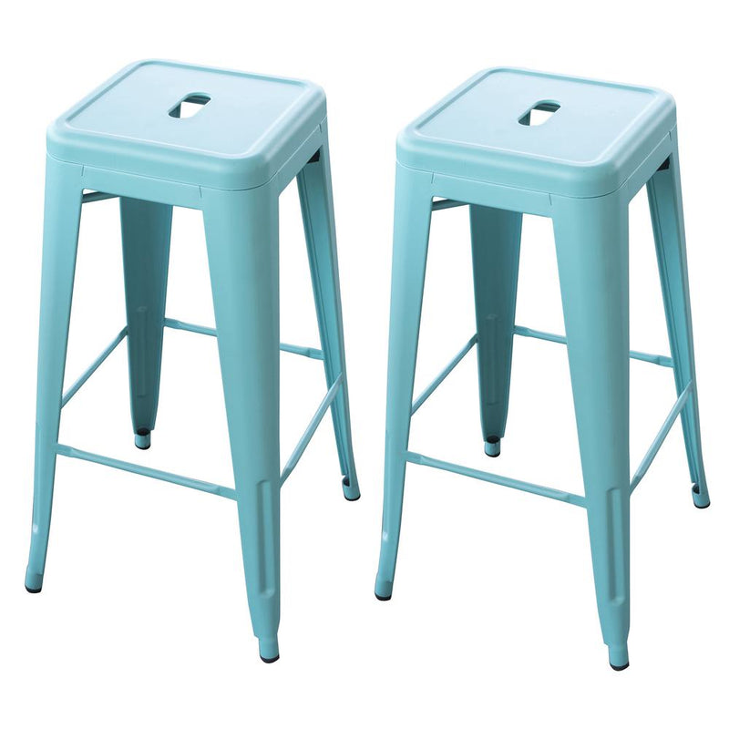 AmeriHome Loft Teal 30 inch Metal Bar Stool - 2 Piece