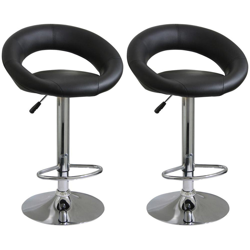 AmeriHome Classic Relaxed Bar Stool - 2 Pc Black