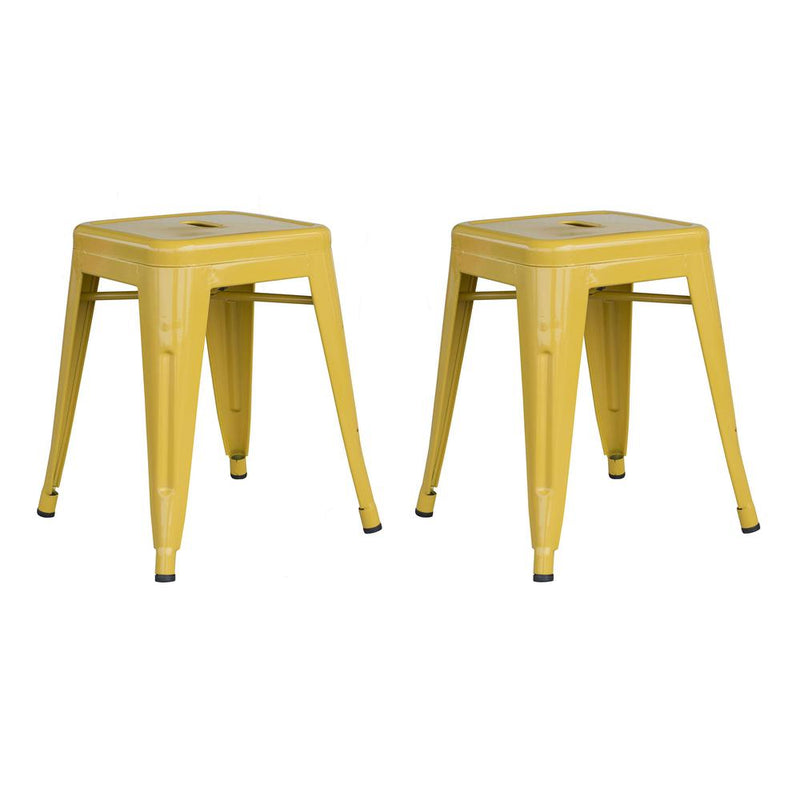 AmeriHome Loft Gold 18 Inch Metal Bar Stool - 2 Piece