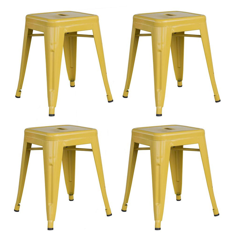 AmeriHome Loft Gold 18 Inch Metal Bar Stool - 4 Piece