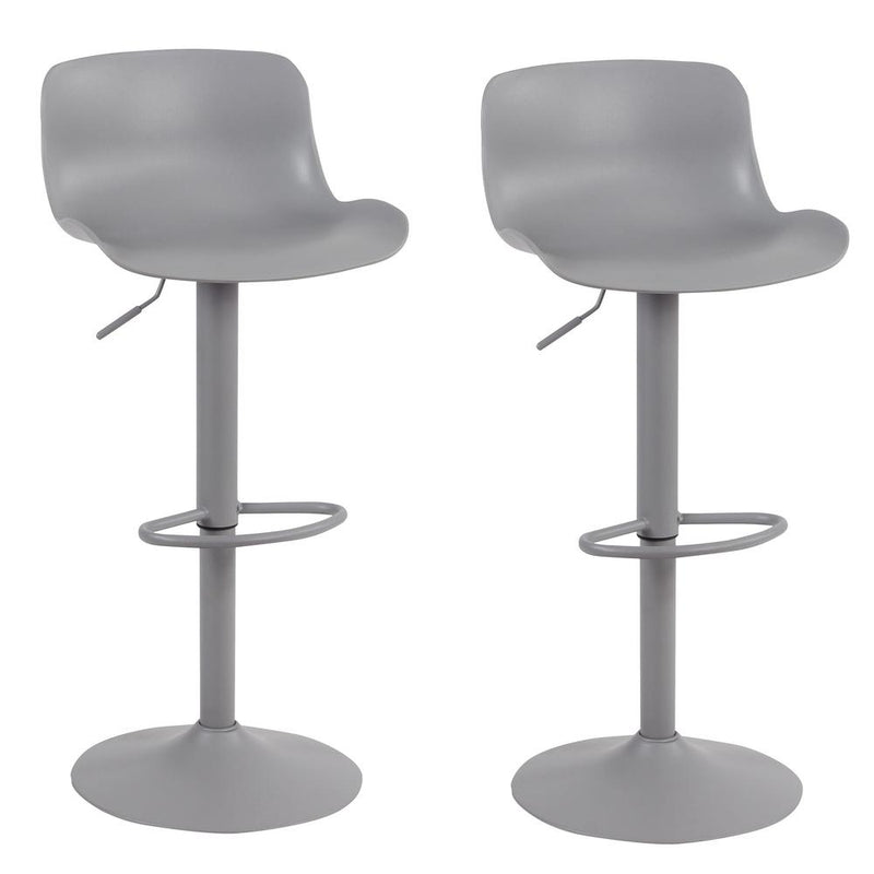 AmeriHome Adjustable Height Solid Color Monochromatic Bar Stool Set- Gray