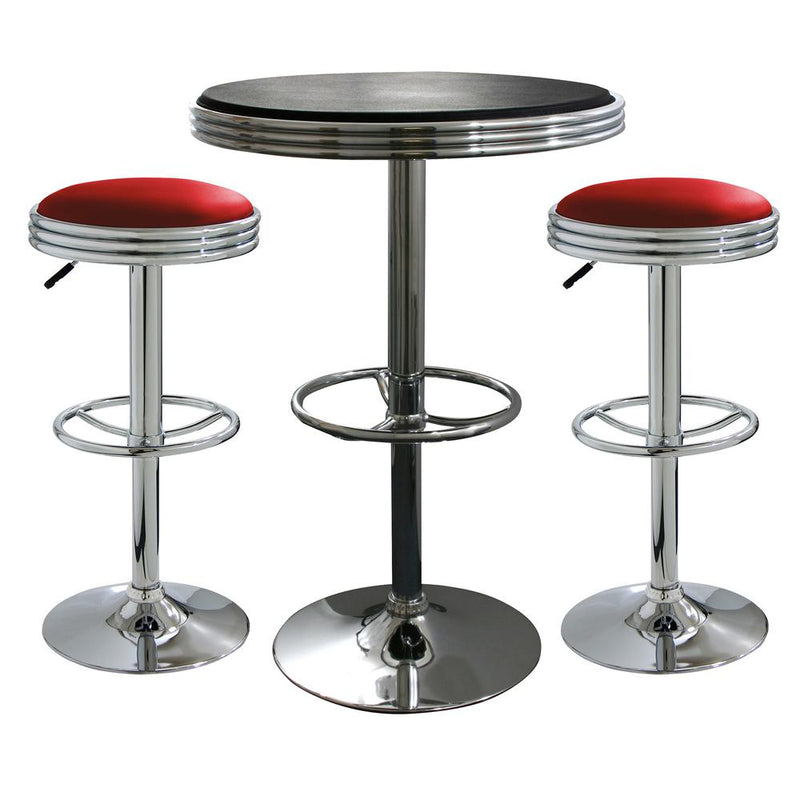 AmeriHome Retro Contrast Soda Shop Bistro Set - 3 Piece Set