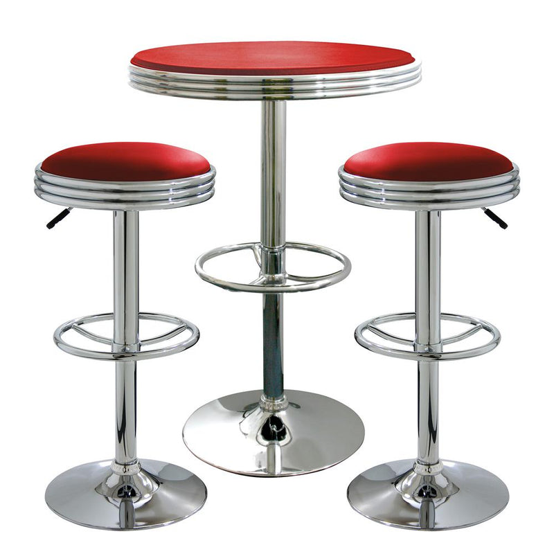 AmeriHome Retro Red Soda Shop Bistro Set - 3 Piece Set