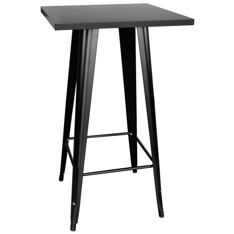 AmeriHome Loft Black Metal Pub Table with Metal Top