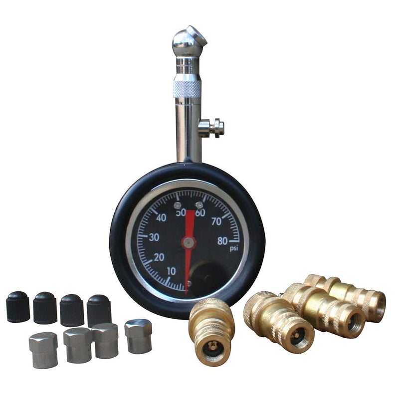 13 Piece Deflators Set with 2 Inch Tire Pressure Gauge