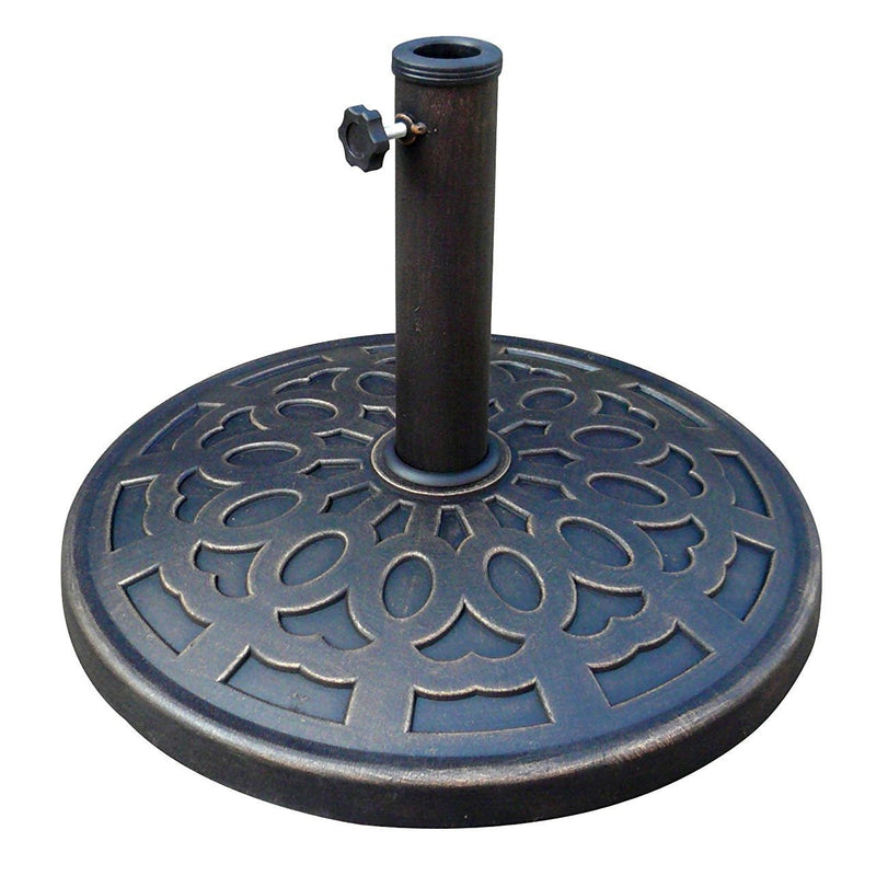 Outdoor Resin 30 lb Umbrella Base in Black Gold Finish