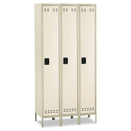 Single-Tier, Three-Column Locker, 36w x 18d x 78h, Two-Tone Tan