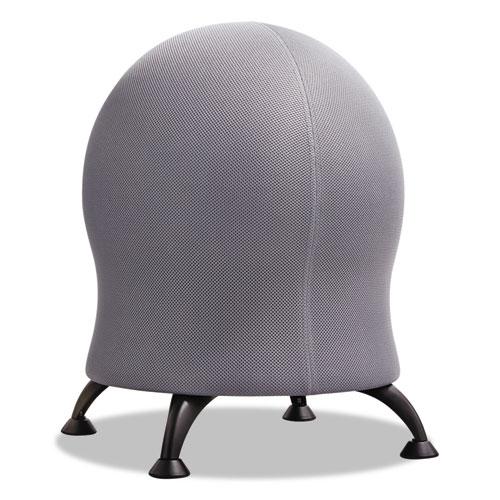 Zenergy Ball Chair, Backless, Supports Up to 250 lb, Gray Fabric Seat, Black Base