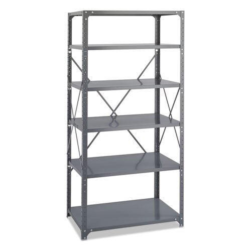 Commercial Steel Shelving Unit, Six-Shelf, 36w x 24d x 75h, Dark Gray