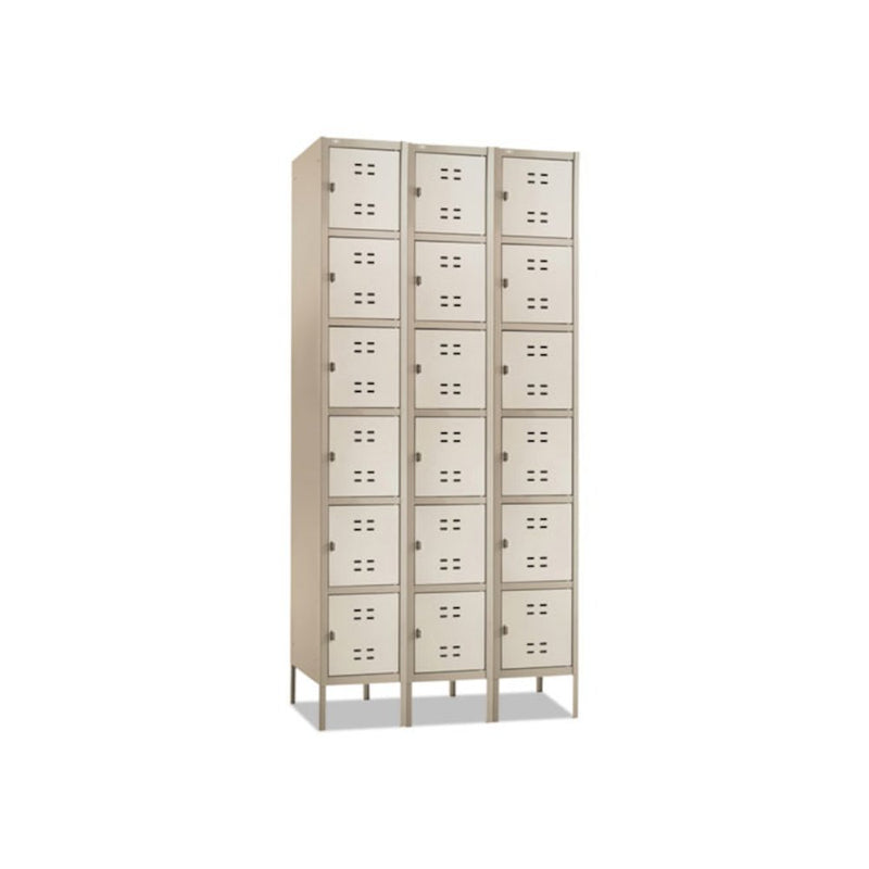 Three-Column Box Locker, 36w x 18d x 78h, Two-Tone Tan