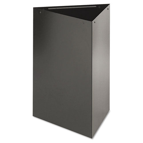 Trifecta Receptacle 26" High Base, Triangular, 15gal, Black