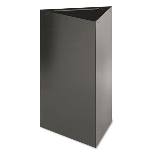 Trifecta Receptacle 30" High Base, Triangular, 17gal, Black