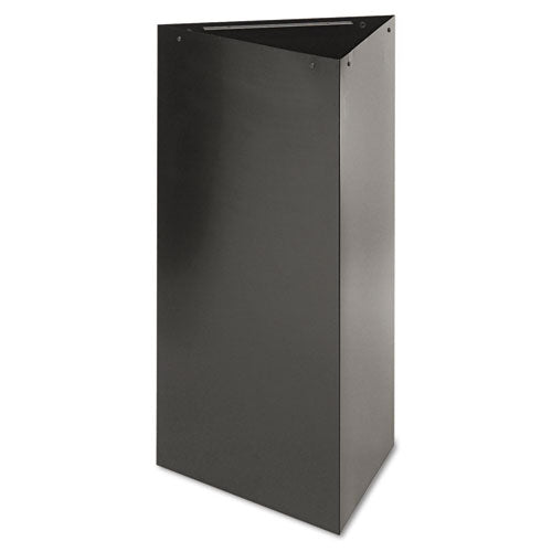 Trifecta Receptacle 34" High Base, Triangular, 19gal, Black