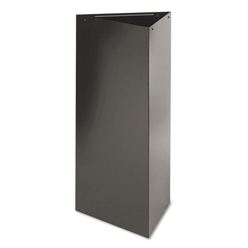 Trifecta Receptacle 38" High Base, Triangular, 21gal, Black