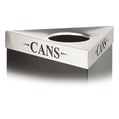 Trifecta Waste Receptacle Lid, Laser Cut "CANS" Inscription, Stainless Steel