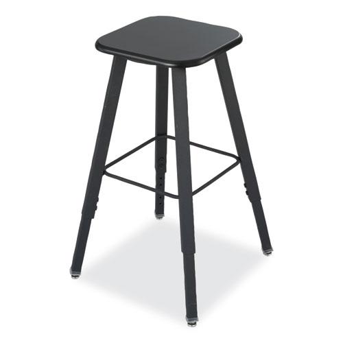 AlphaBetter Adjustable-Height Student Stool, Backless, Supports Up to 250 lb, 35.5  Seat Height, Black