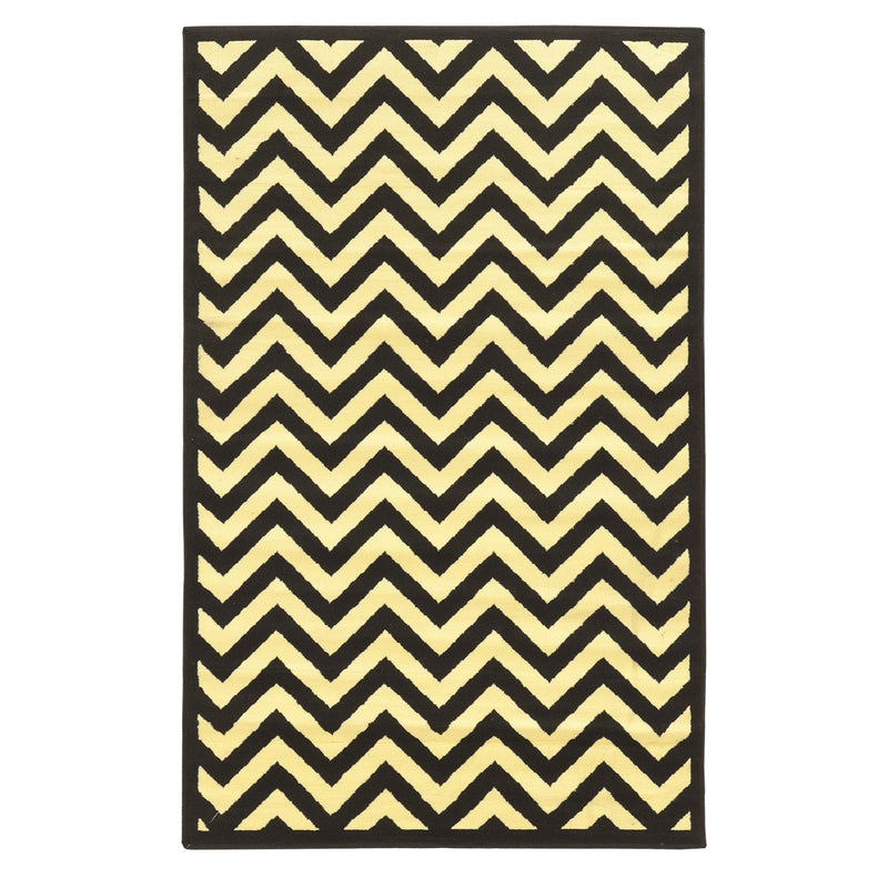 Capri Chevron Black & Cream 4.4x7.3, Rug