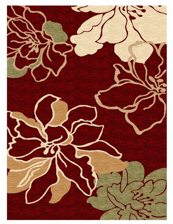 Milan Eleanor Red & Ivory 8x10.4, Rug