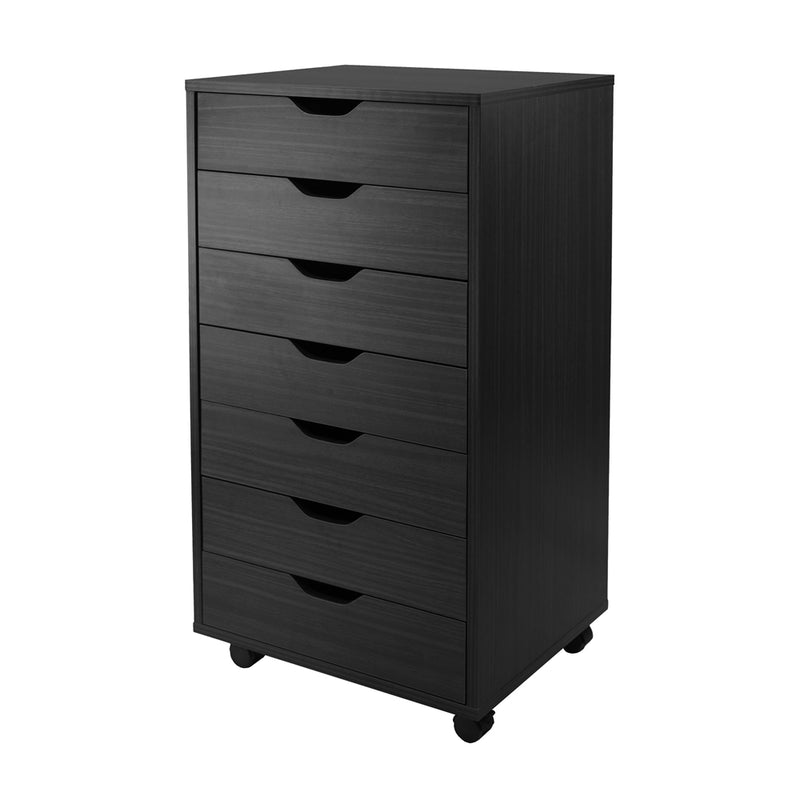 Halifax Cabinet for Closet / Office, 7 Drawers, Black