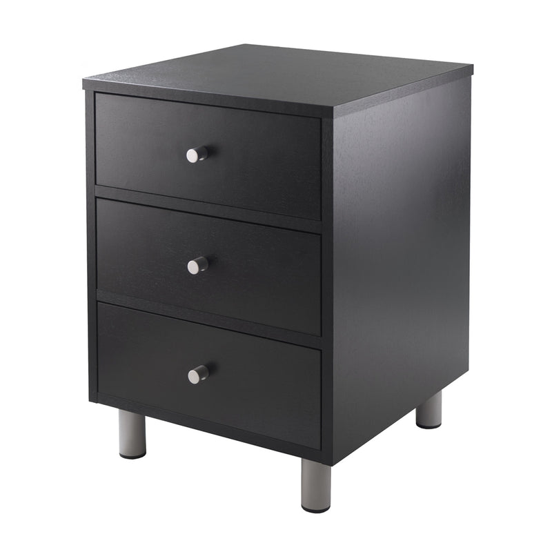 Daniel Accent Table with 3 Drawers, Black Finish