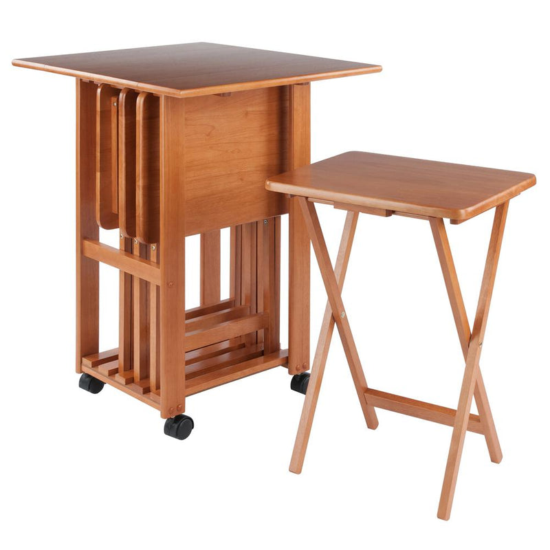 Sophia 5-pc Snack Table Set, Teak