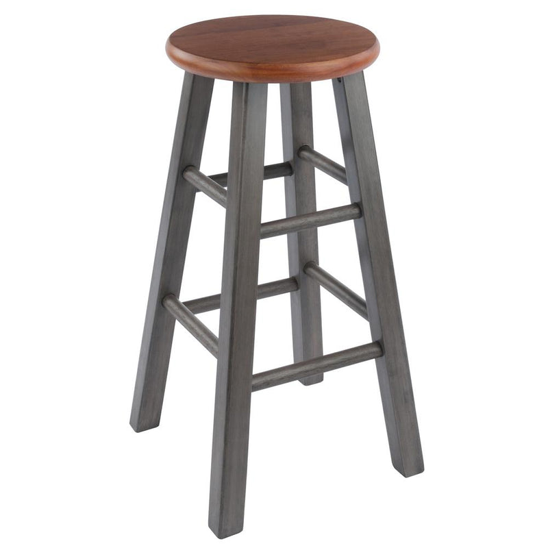 Ivy Counter Stool 24", Rustic Teak / Gray Finish