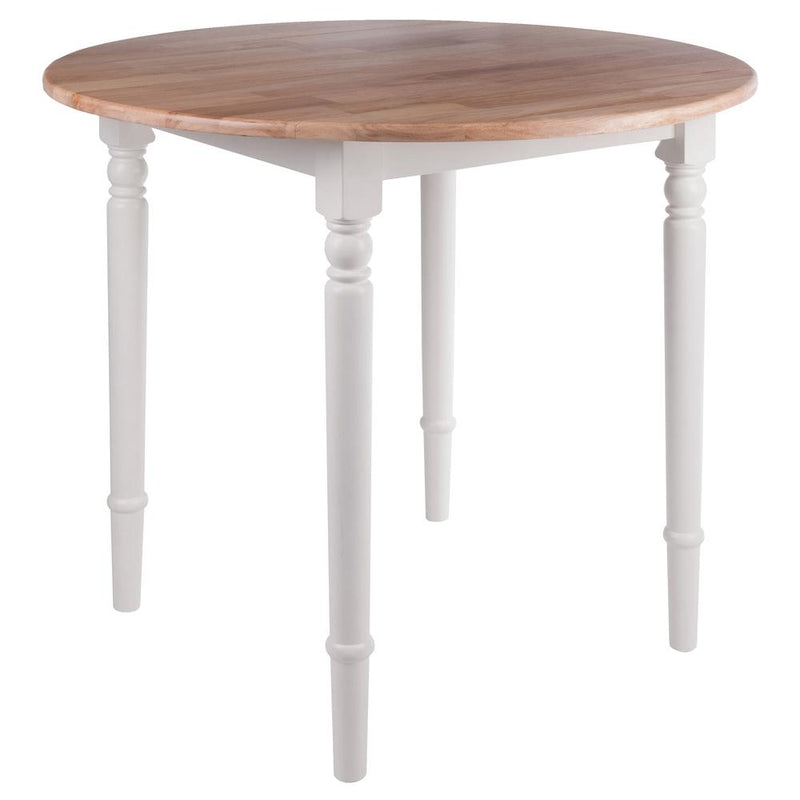 Sorella Round Drop Leaf Table Natural/White Finish