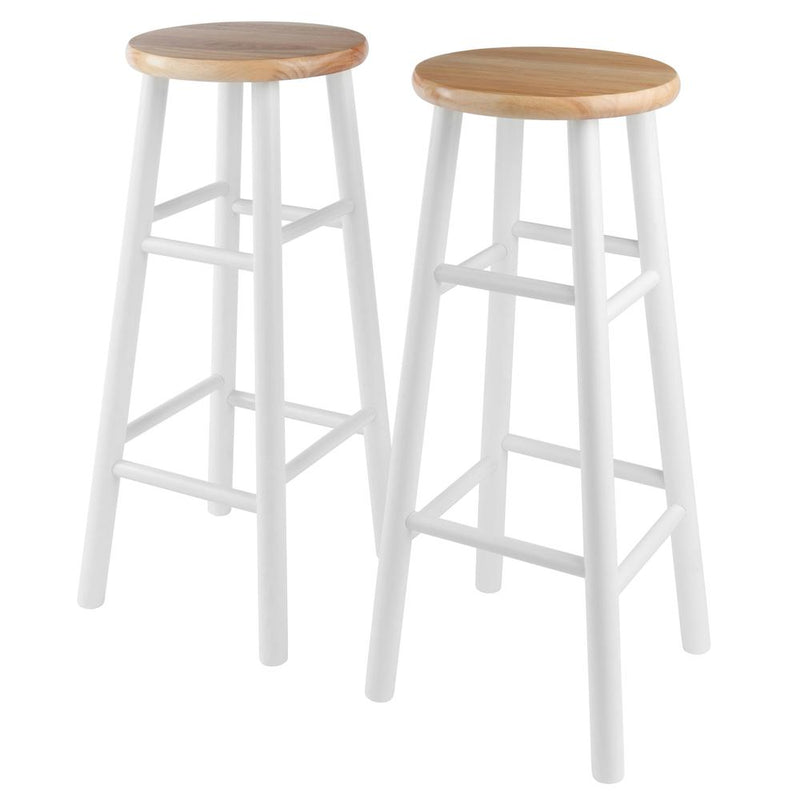 Tabby 2-Pc 30" Bar Stool Set Natural & White