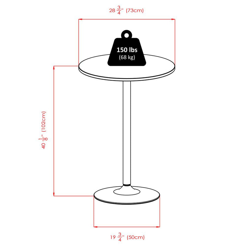 Spectrum,  3pc Pub Table Set, 28" Round Table with 2 L-Shape Airlift Stools