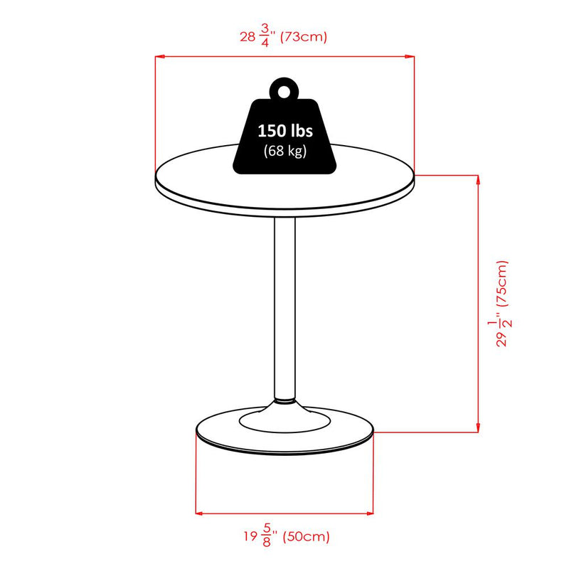 Spectrum 29" Round Dinning Table with Metal Leg