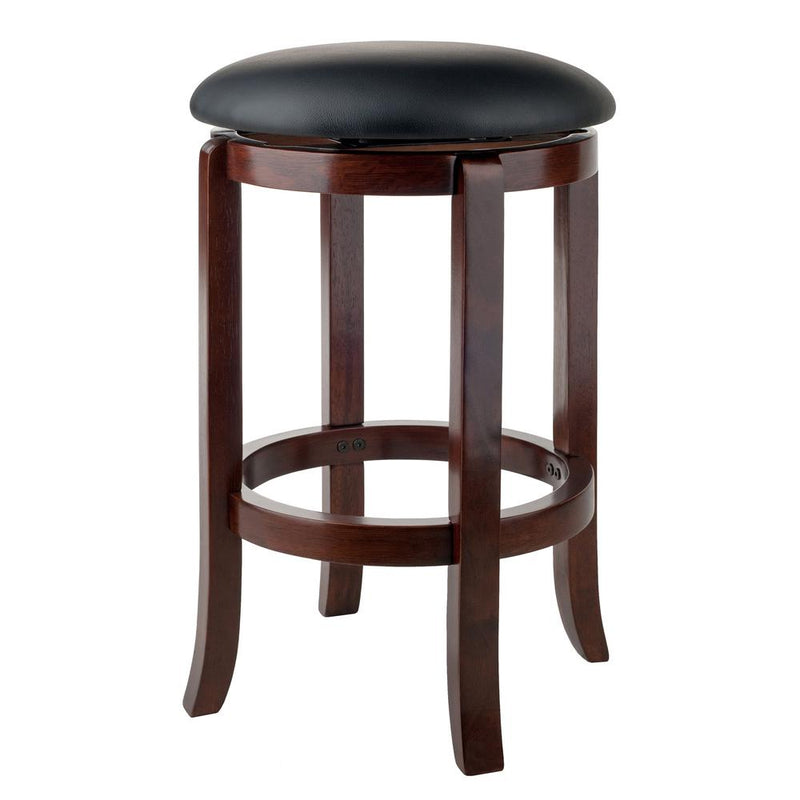 Walcott Swivel Seat Counter Stool, Black & Walnut