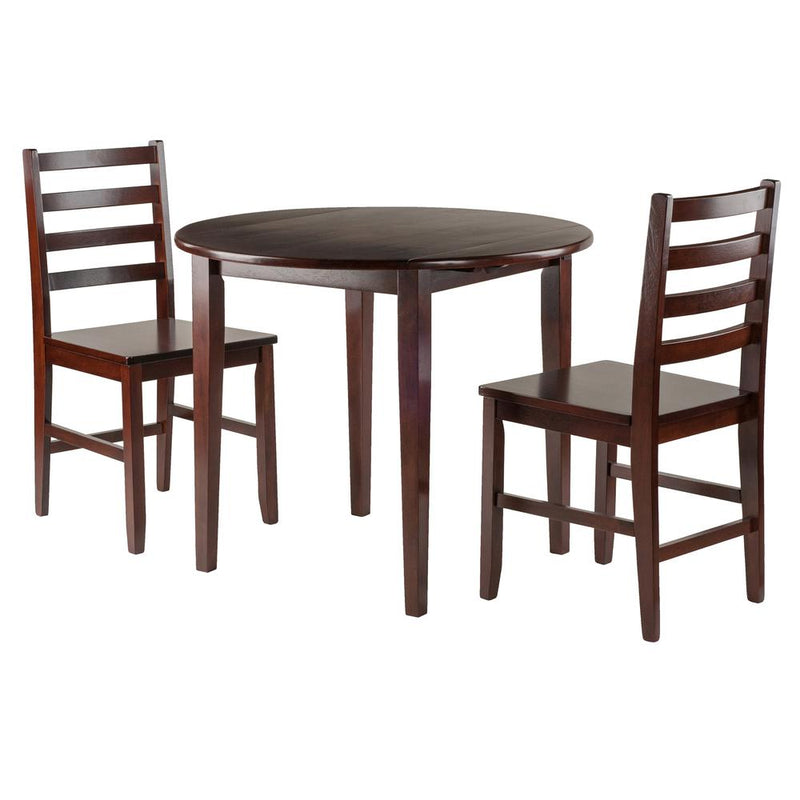 Clayton 3-PC Set Drop Leaf Table with 2 Ladderback Chairs