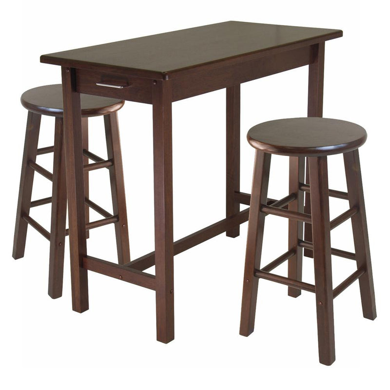 Sally 3-Pc Breakfast Table Set with 2 Square Leg Stools