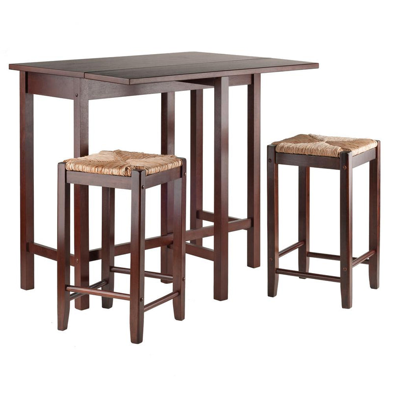 Lynwood 3-Pc Drop Leaf Table with Rush Seat Stool