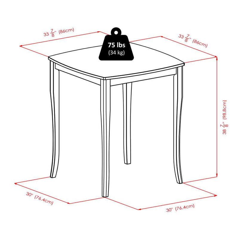 3-Pc Inglewood High/Pub Dining Table with Cushioned Saddle Stool